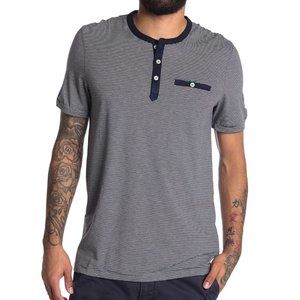 Ted Baker Labdorr Striped Crew Collar Henley Navy